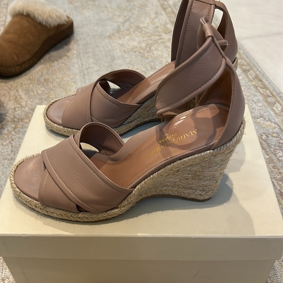 Ankle tie leather wedge - Picture 3 of 5